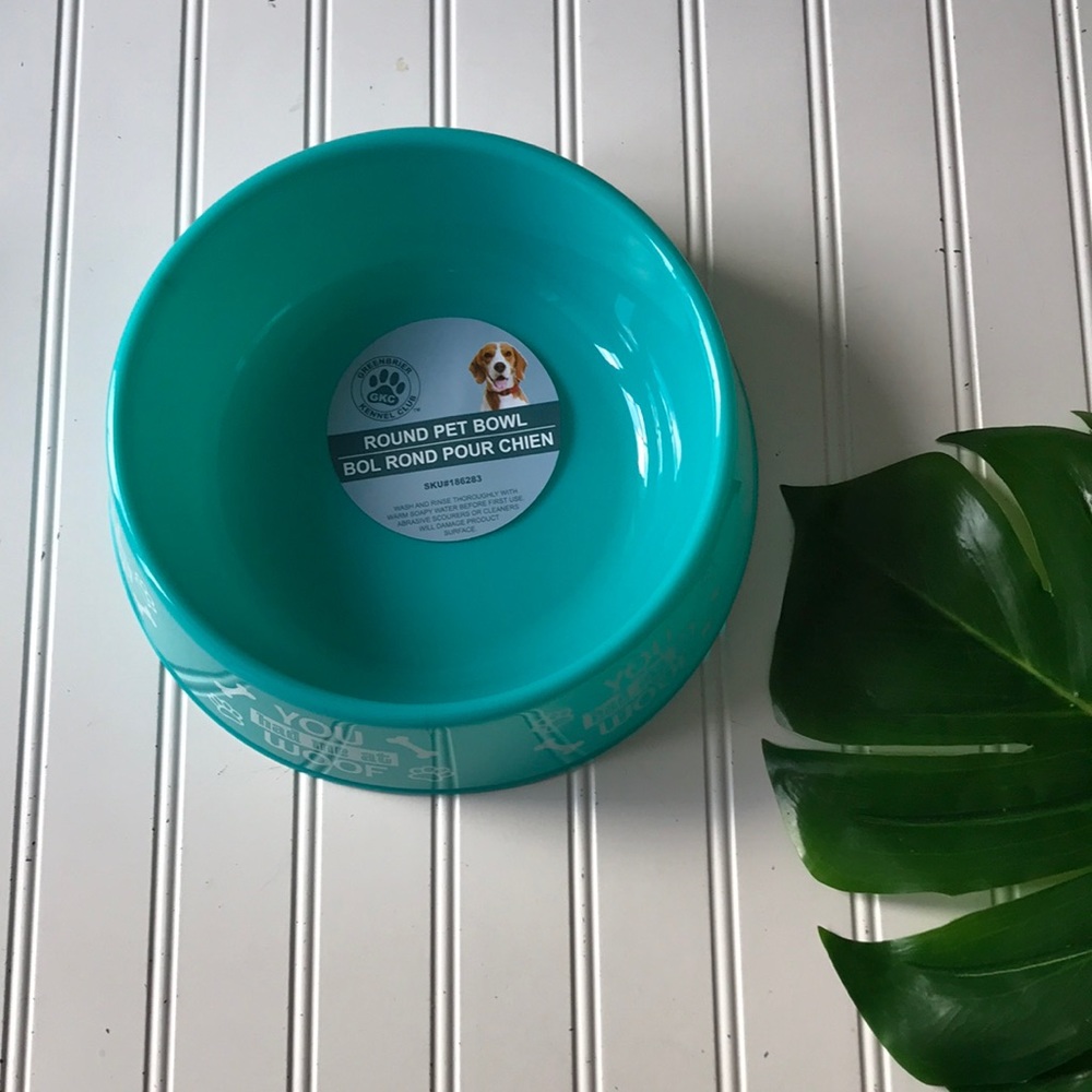 Turquoise blue green dog pet dish - Picture 2 of 5